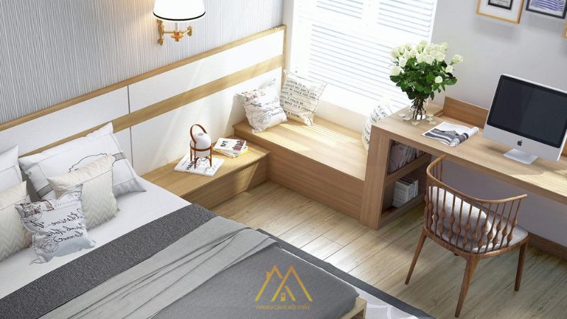 Mẫu thiết kế nội thất phòng ngủ Minimalist hài hòa với thiên nhiên