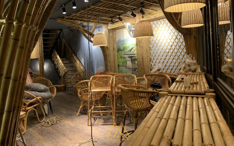 Thiết kế quán cafe Indochine độc đáo với việc sử dụng chất liệu tre trúc