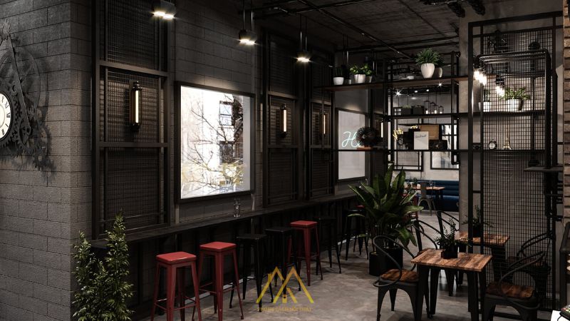 Thiết kế quán cafe phong cách Minimalism kết hợp với nét hiện đại và công nghiệp