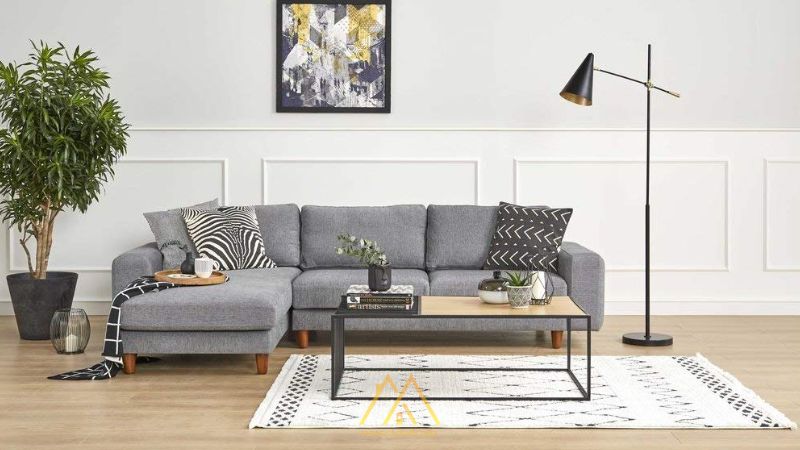 Cách trải thảm phòng khách vừa đủ với kích thước bộ sofa