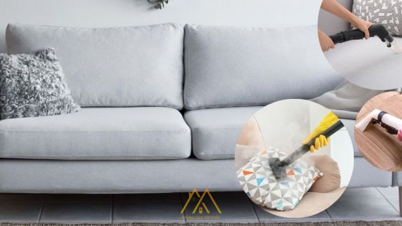 Cách giặt ghế sofa vải bằng dung dịch vệ sinh chuyên dụng