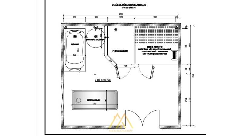 Phòng tắm có trang bị các thiết bị hiện đại như phòng xông hơi, bồn tắm,...