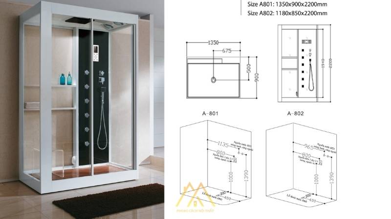 Thiết kế phòng tắm xông hơi phổ biến hiện nay